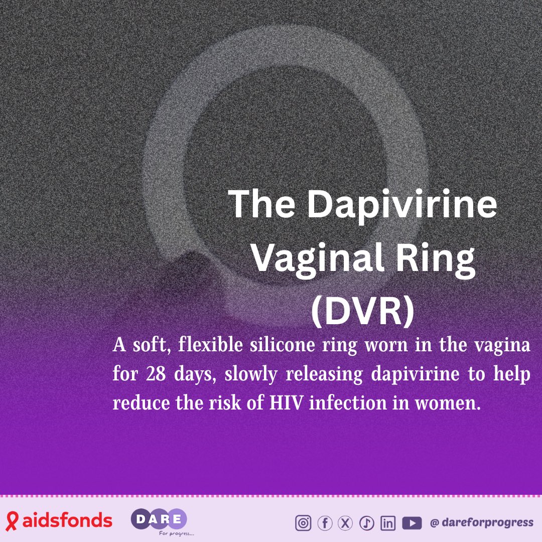 Women &amp; girls bear the global burden of #HIV They deserve more prevention options that fits their needs.

One is the #DapivirineVaginalRing a long-acting ring that helps reduce HIV risk during vaginal sex.

#dareforprogress #EmpoweringTz #FundTheRing #FacilitateChoice