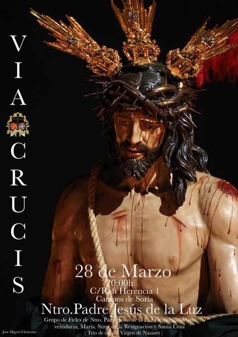 Horario e itinerario Via Crucis del Grupo de Fieles Despojado de la Luz. Sevilla 28 de Marzo del 2025