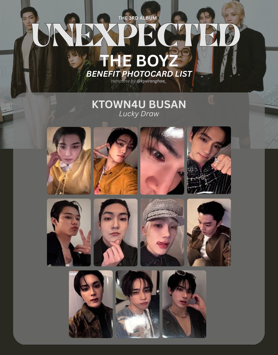 더보이즈 (THE BOYZ) The 3rd Album 'Unexpected' Photocard Templete