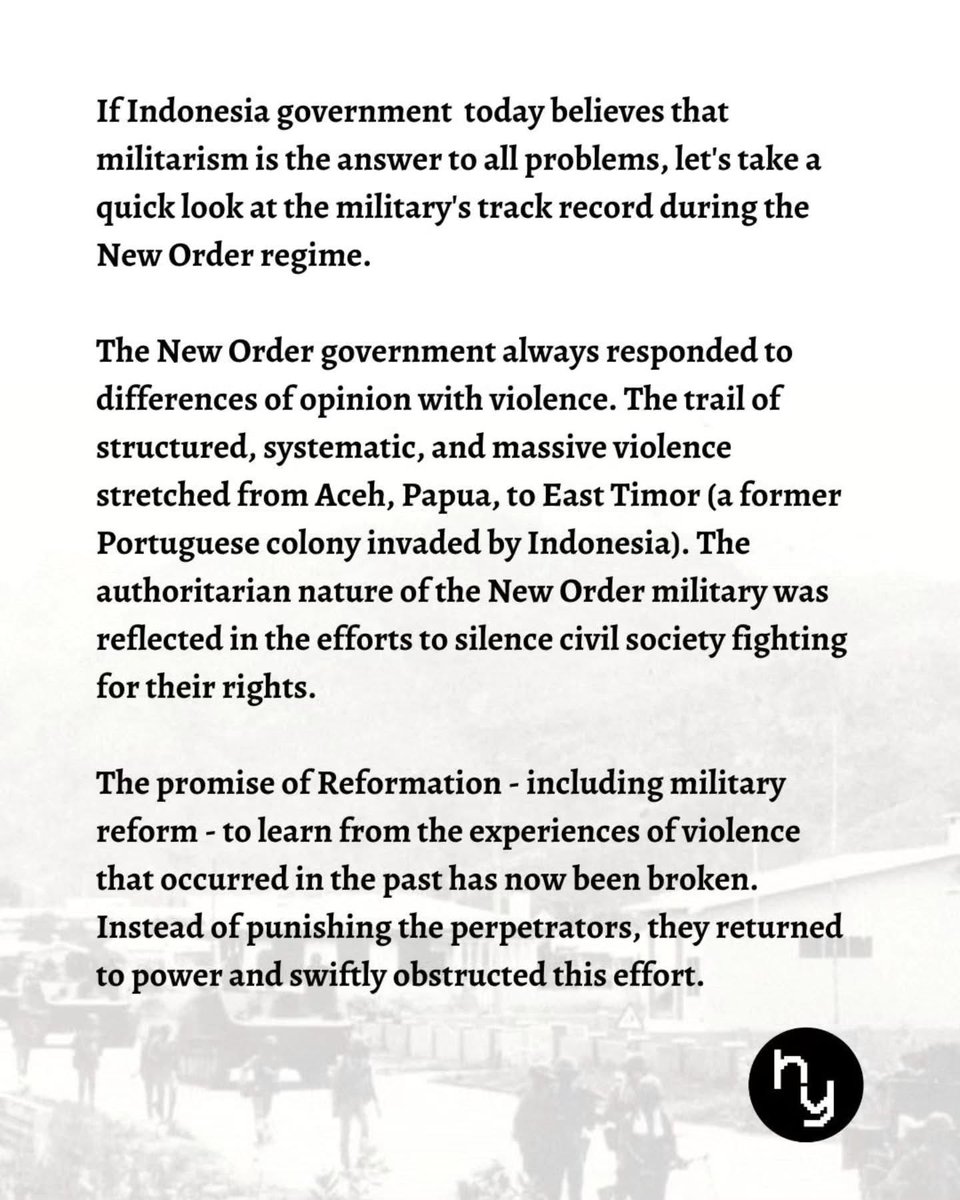 asia_ajar's tweet photo. INDONESiA: History is proof that military (TNI)  involvement in civilian spaces will only increase the chances of human rights violations and violence. Check the survivors story!  #TOLAKRUUTNI https://t.co/tEBteNKOtL