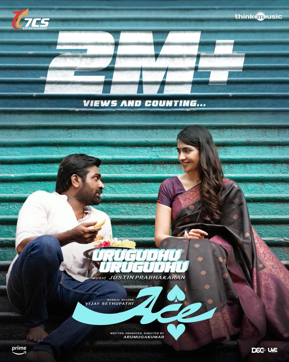 thinkmusicindia's tweet photo. 2 Million+ views and counting! 🎉❤️ #UrugudhuUrugudhu is ruling hearts and playlists! 
https://t.co/0ilMBh9fjb

🎵  @justin_tunes  
🎙️ @shreyaghosal &  @KapilKapilan_ 
✒️ @kavithamarai 
#AceFirstSingle

@VijaySethuOffl @rukminitweets @7CsPvtPte @Aaru_Dir  @iYogiBabu  
#KaranBRawat @andrews_avinash @rajNKPK @DivyaPillaioffl @Denes_Astro @yogeshdir  @kamalega
@thinkmusicindia @proyuvraaj @sathishoffl @decoffl

#MakkalSelvan 
#VijaySethupathi