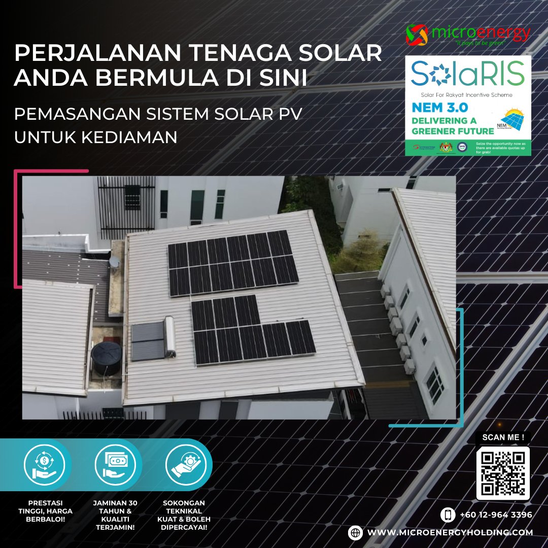 microenergymsia's tweet photo. Musim panas, aircond 24 jam, bil makin tinggi? 🤯 Jimat hingga 95% dengan tenaga SOLAR! 🚀

✅ Solar PV Siap Dipasang – Mudah &amp; Berbaloi!
📍 Lokasi:Melaka
⚡️ Saiz Sistem: 10kWp

#JimatElektrik #SolarPower #BilTurun #EnergySaver #GoGreen https://t.co/cuCkmJnOzi
