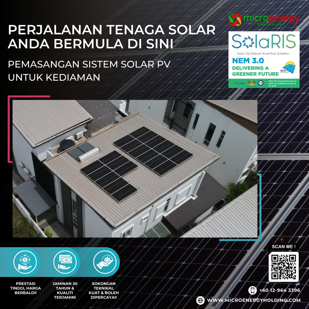 microenergymsia's tweet photo. Musim panas, aircond 24 jam, bil makin tinggi? 🤯 Jimat hingga 95% dengan tenaga SOLAR! 🚀

✅ Solar PV Siap Dipasang – Mudah &amp; Berbaloi!
📍 Lokasi:Melaka
⚡️ Saiz Sistem: 10kWp

#JimatElektrik #SolarPower #BilTurun #EnergySaver #GoGreen https://t.co/cuCkmJnOzi