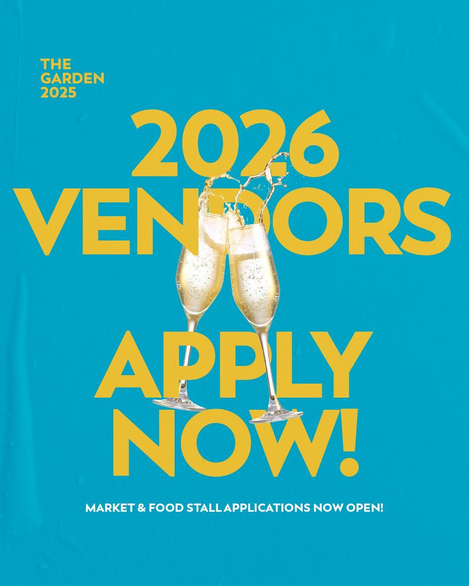 Vendor applications for The Garden 2026 are now open!

If you're a food or market vendor keen to deliver a diverse range of culinary delights and artisan crafts throughout our next Garden season, apply today!

Take part in 2026 → buff.ly/9NZP0ki