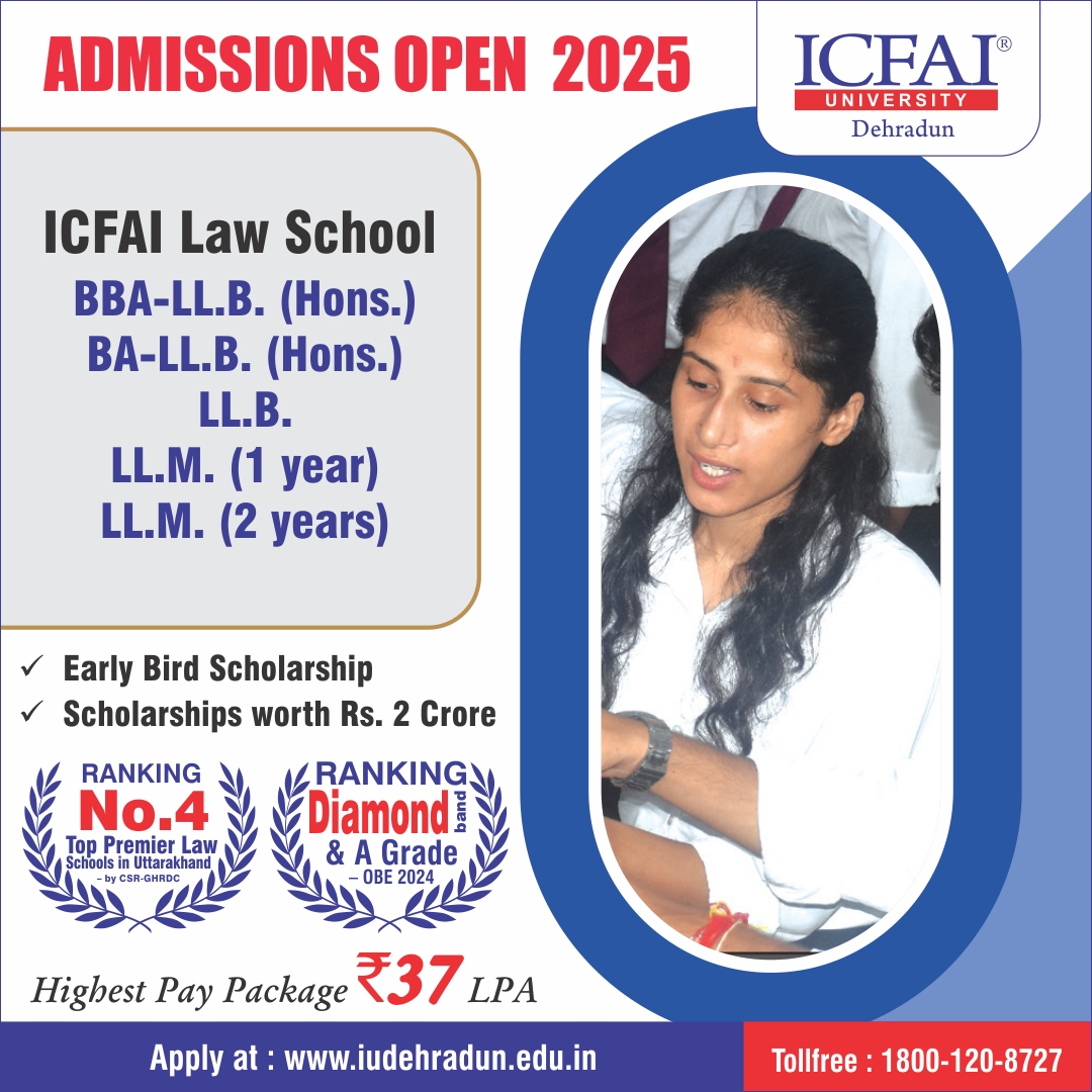 icfaidehradun's tweet image. 🎓 ADMISSIONS OPEN 2025 | ICFAI Law School, Dehradun ⚖️
📚 Programs Offered:
✔️ BBA-LL.B. (Hons.) | BA-LL.B. (Hons.)
✔️ LL.B. | LL.M. (1 Year &amp;amp; 2 Years)
📩 Apply Now: iudehradun.edu.in/admissions/202…
📞 Contact Us: 1800-120-8727
#ICFAILawSchool #LLBAdmissions #LLMPrograms #Scholarships