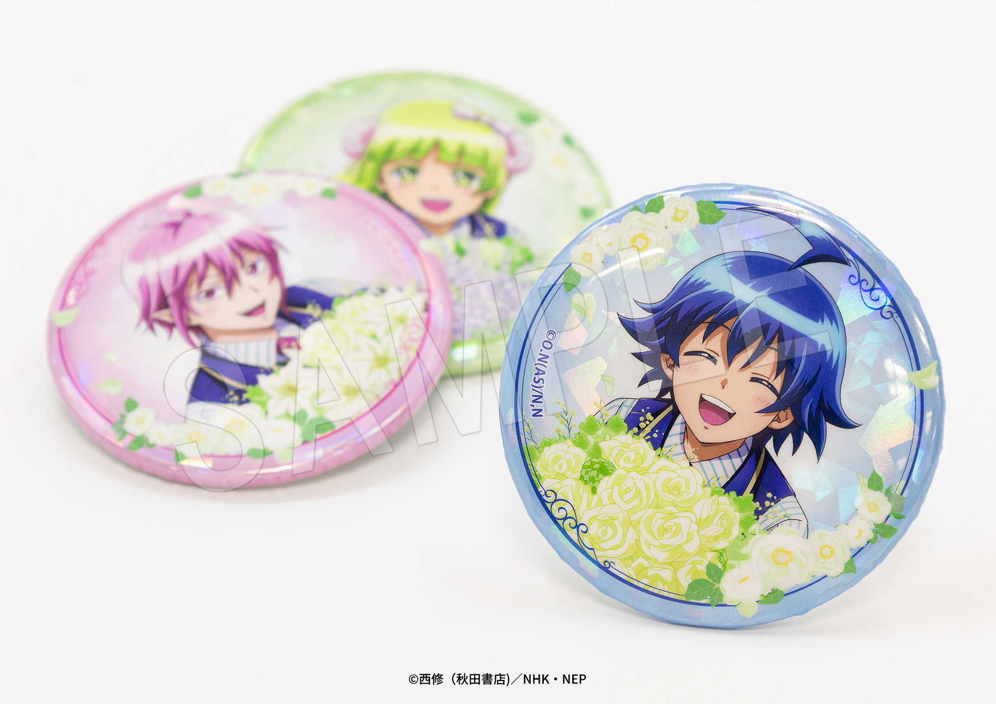 魔入りました！入間くん　AJ 2025 キリヲ　缶バッジ6個　中外鉱業 アニメ『魔入りました！入間くん』より、誕生花がテーマの花束を