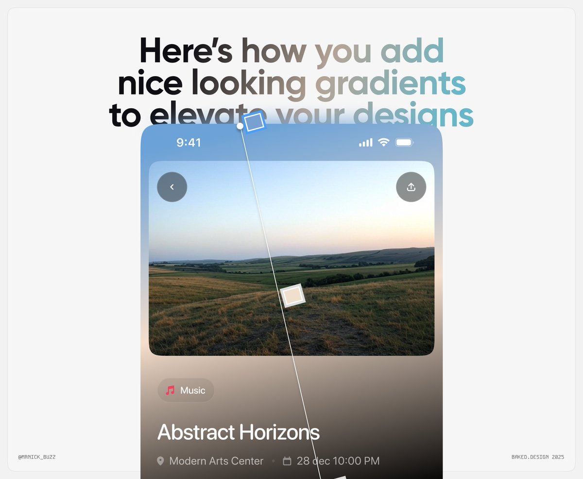 nickbakeddesign's tweet image. Here’s how you add nice looking gradients to elevate your designs