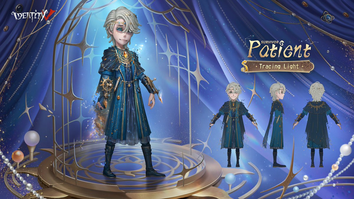 GameIdentityV's tweet photo. Dear Visitors,
Memories faded like the ebbing sea, but only the star that had guided him in tracing the light left.
The Patient S Package including [Costume] Tracing Light and [Accessory] Memory Prison will be available on April 3.
#IdentityV #Patient https://t.co/PIMqHeXaca
