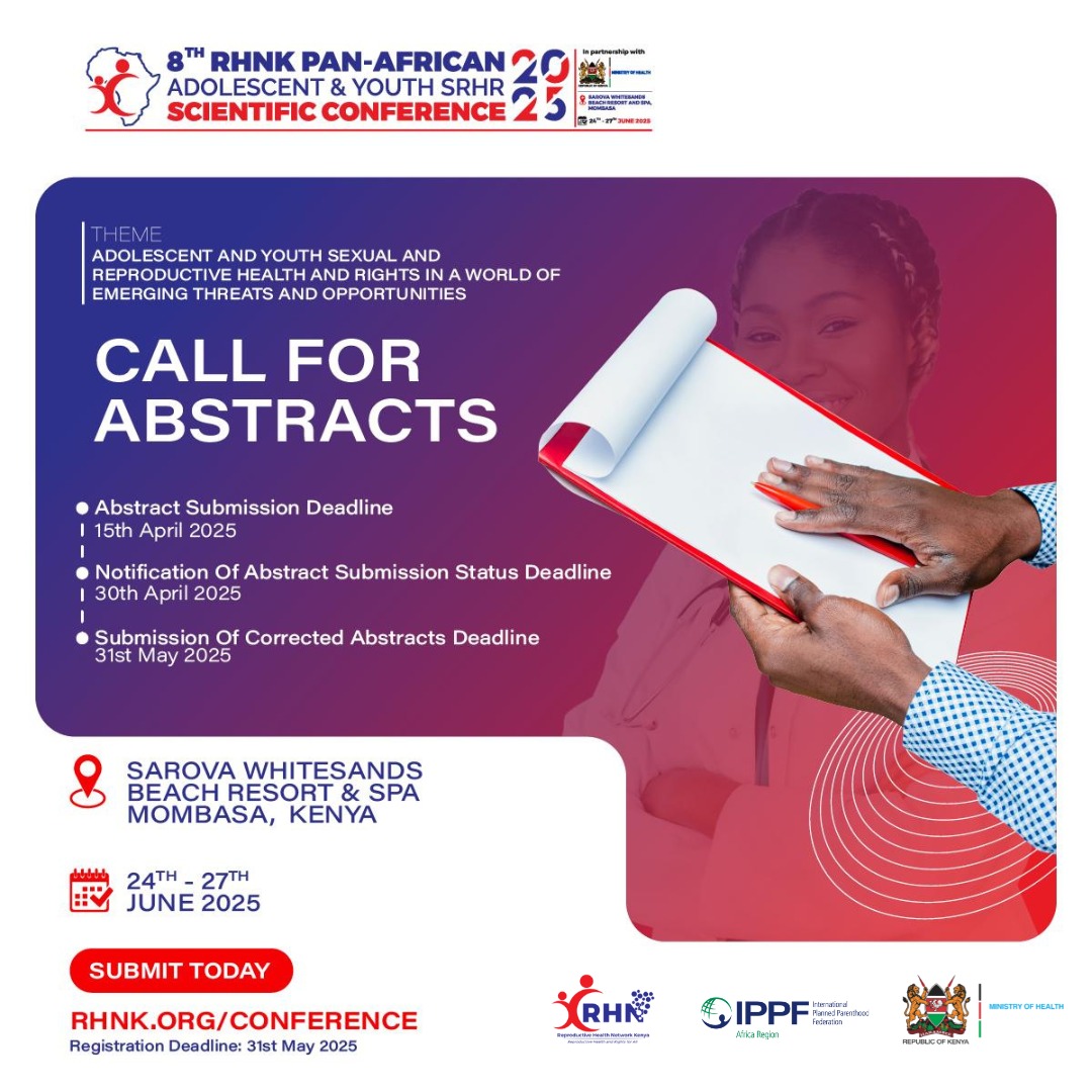 Lucas kalama fondo (@lucas_fondo) on Twitter photo Get ready to turn dialogue into action at #RHNKConference2025! Join global SRHR experts, innovators, and leaders as they come together to tackle AYSRHR challenges in Africa.
Register NOW🔗 rhnk.org/conference
<a href="/rhnkorg/">Reproductive Health Network Kenya</a> <a href="/IPPFAR/">IPPFAR</a> <a href="/ReproRightsAFR/">Center for Reproductive Rights Africa</a> <a href="/aphrc/">APHRC</a> <a href="/FP2030ESA/">FP2030ESA</a> <a href="/AfricaCDC/">Africa CDC</a> Get ready to turn dialogue into action at #RHNKConference2025! Join global SRHR experts, innovators, and leaders as they come together to tackle AYSRHR challenges in Africa.
Register NOW🔗 rhnk.org/conference
<a href="/rhnkorg/">Reproductive Health Network Kenya</a> <a href="/IPPFAR/">IPPFAR</a> <a href="/ReproRightsAFR/">Center for Reproductive Rights Africa</a> <a href="/aphrc/">APHRC</a> <a href="/FP2030ESA/">FP2030ESA</a> <a href="/AfricaCDC/">Africa CDC</a>