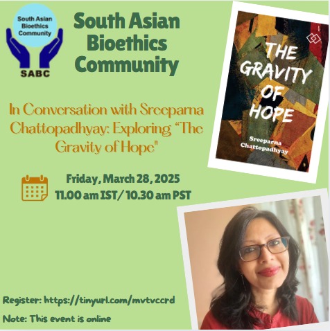 SABC South Asian Bioethics Community (@asiansabc) on Twitter photo Join us on 28th March!
@Sree_socscience <a href="/IndJMedEthics/">Ind J Med Ethics</a> <a href="/cbec_siut/">Centre of Biomedical Ethics and Culture, SIUT</a> Join us on 28th March!
@Sree_socscience <a href="/IndJMedEthics/">Ind J Med Ethics</a> <a href="/cbec_siut/">Centre of Biomedical Ethics and Culture, SIUT</a>