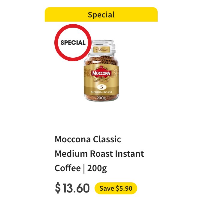 <a href="/mattjcan/">Senator Matt Canavan</a> Hey Matt, Great News!

Found some more information on this for you. Despite global coffee price increases Coles are currently selling Moccona for $13.60!

Link below for you. 
coles.com.au/product/moccon…