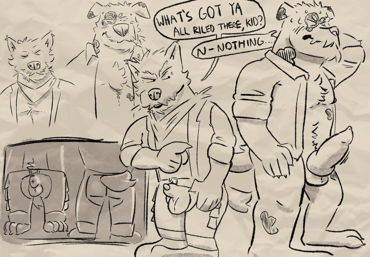 BaraGirk's tweet photo. Anyway here’s some cowboy doggie characters I drew today. I’m gonna draw them more, I think. https://t.co/gZIfcJHetF
