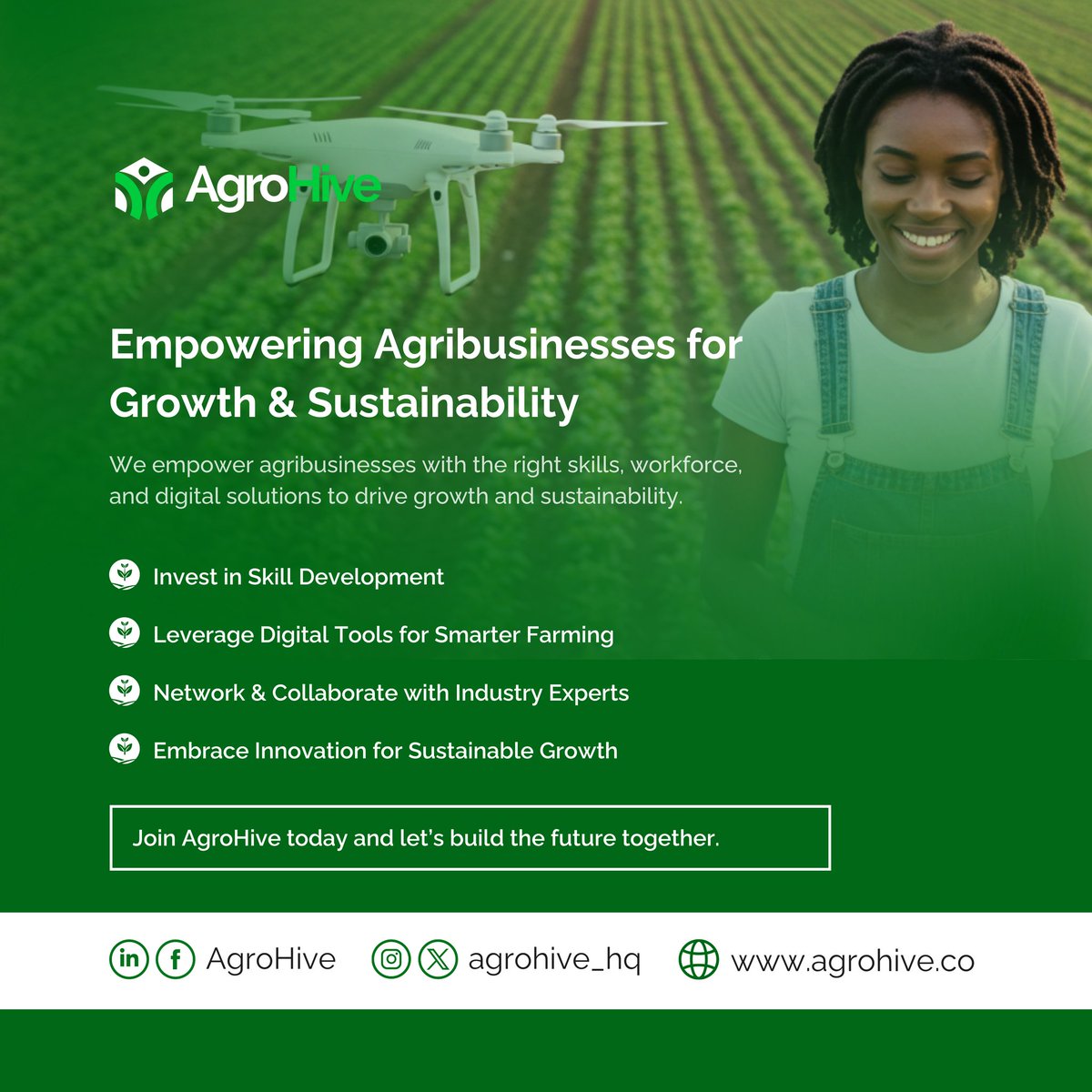 agrohive_hq's tweet photo. Did you know?
Skilled agricultural professionals can increase farm efficiency by over 30% when equipped with the right training and technology!
Ready to grow with us? Send us a mail at info@agrohive.co
#AgroHive #FutureOfAgribusiness #SkillDevelopment #GrowWithAgroHive https://t.co/c9FrtEC0Za
