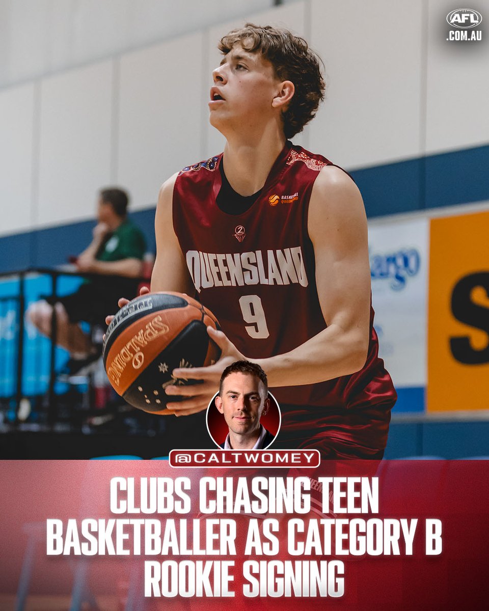 CalTwomey's tweet photo. Clubs are chasing talented basketballer Indy Cotton as a category B rookie.

The son of former Power player Jarrod, who is Gold Coast's U18 Academy coach, is trialling to feature in Australia's U19 basketball World Cup side this year. 

Inside Trading 👉  https://t.co/7pdbzZo1au https://t.co/QG8s9579P2