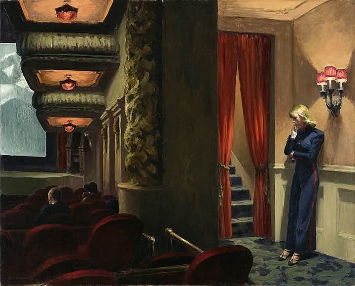 Edward Hopper  🎨 ( 1882 - 1967 ).
New York Movie, 1939.