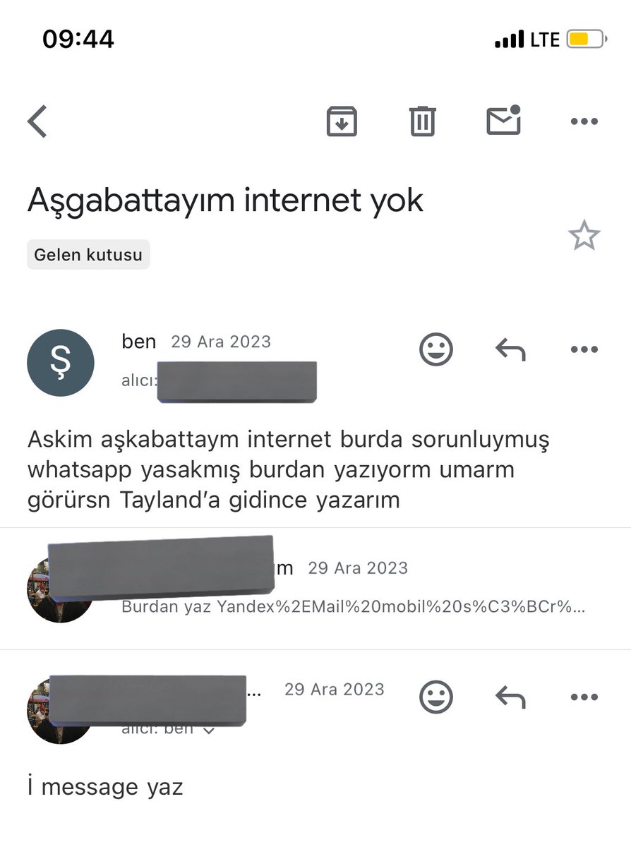 Aşkabattayım internet yok… travma