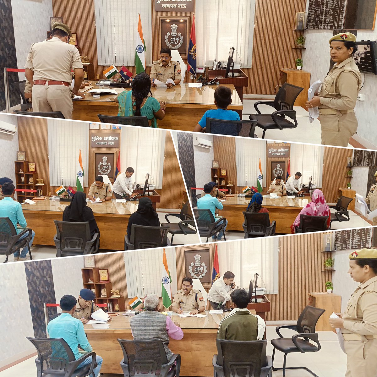 maupolice's tweet image. जन शिकायतों को प्राथमिकता के आधार पर निस्तारण कराए जाने के क्रम में #spmau @DRElamaranIPS द्वारा पुलिस कार्यालय में उपस्थित रहकर की जा रही जनसुनवाई। @Uppolice @adgzonevaranasi @digazamgarh