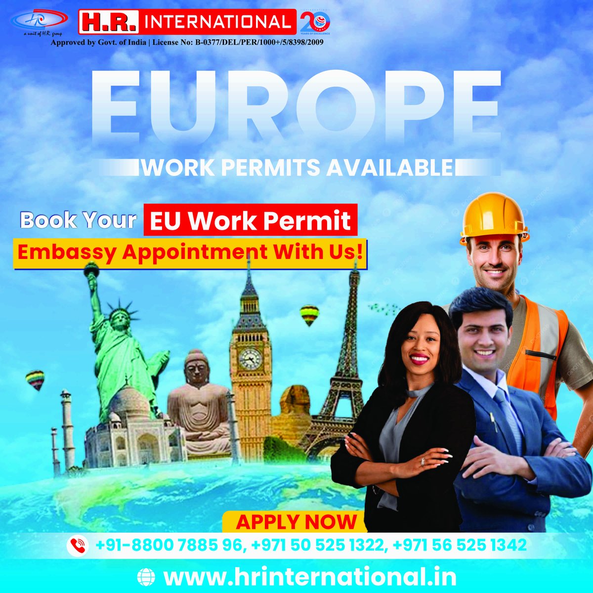 EuropeHr40353's tweet image. 🌍 Dream of Working in Europe? 🏗️💼

✨ EU Work Permits Available! ✨

📅 Book your embassy appointment today!

📞𝗖𝗼𝗻𝘁𝗮𝗰𝘁 𝘂𝘀: +91-8800788596 | +971 505251322

🌐 𝗩𝗶𝘀𝗶𝘁:hrinternational.in

Start your global career now! 🌟

#WorkInEurope #EUWorkPermit #DreamJob