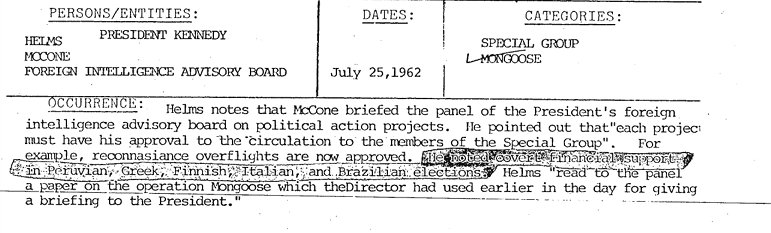 anonydoss's tweet photo. Nothing special, just noted US covert financial support interfering elections in: Peru, Greece, Finland, Italy and Brazil.
#JFKFilesRelease is WILD! in the 1960s the CIA was everywhere! https://t.co/HmFvSnlPM3