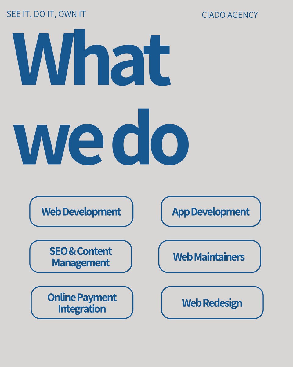 AgencyCiado's tweet photo. @osoroKE We create website and mobile solutions to boost your business and open it to a larger audiences and enhance your business credibility. https://t.co/12Ev1Qqmbm