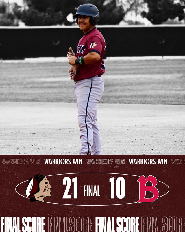 NelsonUWarriors's tweet photo. Your Warriors Win! 

After the 5th inning, down by 7, the Warriors outscore the Redhawks 19-1. 

The final 21-10

AJ Estill 5 for 7 with 9 RBI! https://t.co/XxesO8uS4M