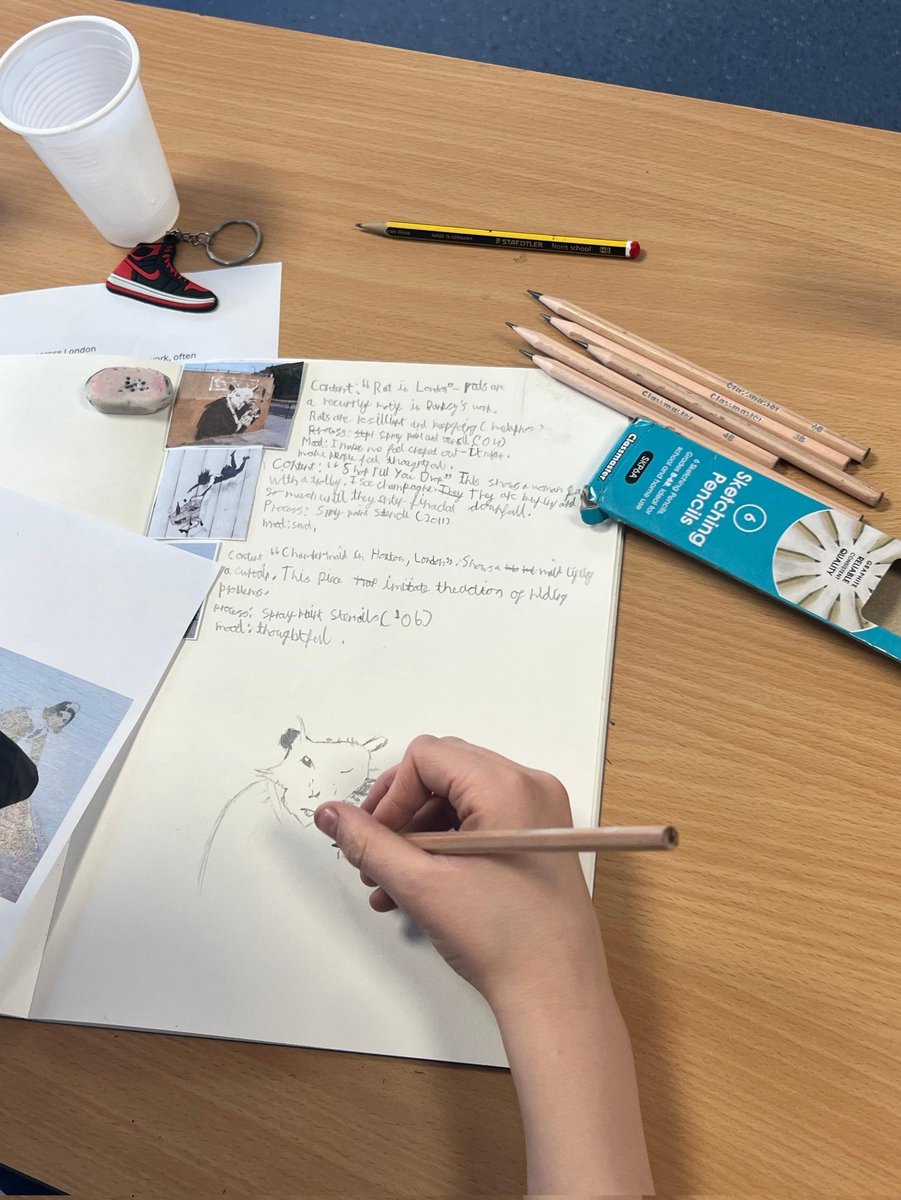 In Art Yr6 have been studying Banksy. They have been thinking about the meaning of the art, capturing their ideas in their sketchbooks and having a go at using sketching techniques. #dream #art
