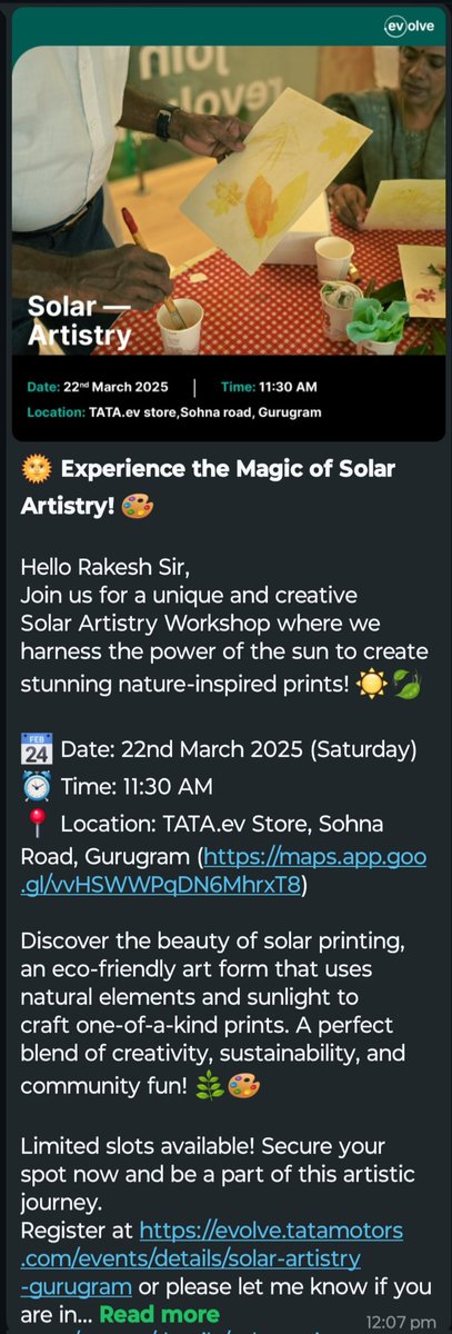 All the Auto OEM should learn from <a href="/Tataev/">TATA.ev</a> on how to effectively engage with user community by engaging and sustainable topics. Almost every alternate weekend tata.ev is hosting such events which creates greater awareness in the public about sustainability goals. Kudos to tata!!!