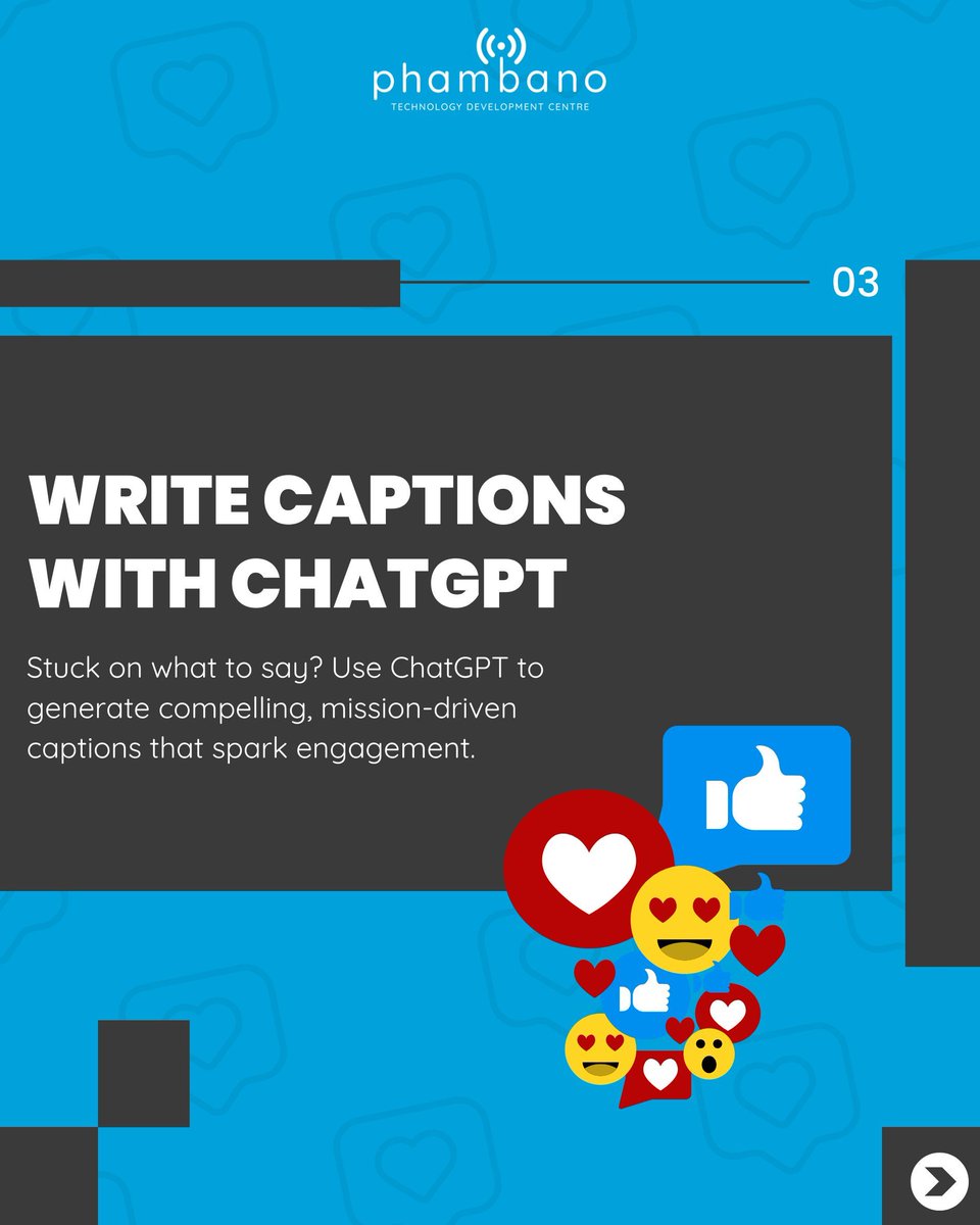 PhambanoTech's tweet image. Nonprofits, elevate your social media presence with these AI-driven tools: 
🎨 Canva for visuals, ✍️ ChatGPT for catchy captions, and 🗓️ Hootsuite for seamless scheduling. 

🌐buff.ly/FNeZrbf 

#PhambanoTech #AIMarketing #TechForNonprofits #SocialMediaMarketing