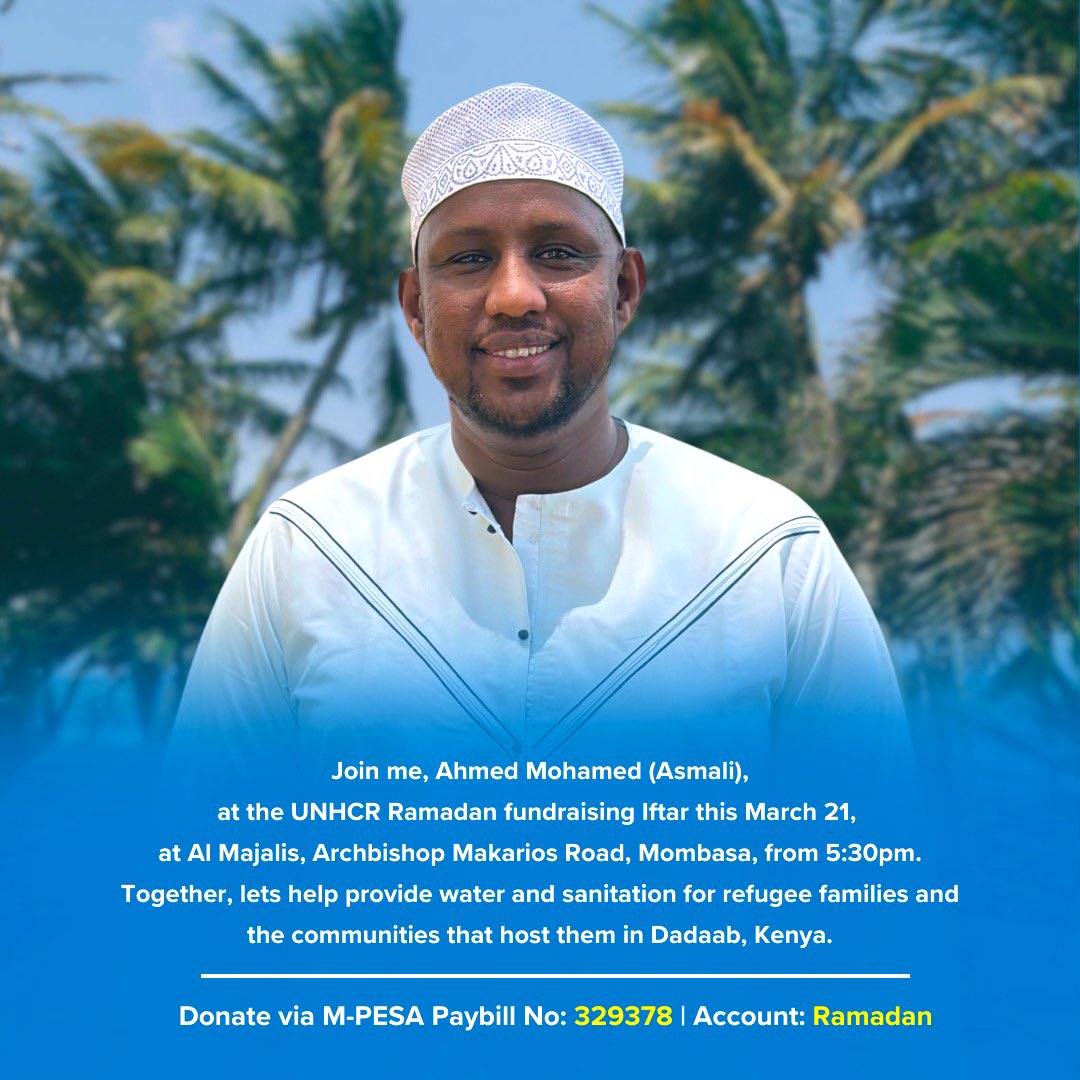 Ahmed Mohamed ((ASMALi)) (@asmali77) on Twitter photo Join us in Mombasa this Friday March 21st for <a href="/UNHCRAfrica/">UNHCR Partnerships Africa</a> Ramadhan fundraiser to help provide water and sanitation for refugee families in Dadaab. More details on the poster. Thank you. <a href="/AsmaliMedia/">Asmali Media, Events & PR™️</a> Join us in Mombasa this Friday March 21st for <a href="/UNHCRAfrica/">UNHCR Partnerships Africa</a> Ramadhan fundraiser to help provide water and sanitation for refugee families in Dadaab. More details on the poster. Thank you. <a href="/AsmaliMedia/">Asmali Media, Events & PR™️</a>