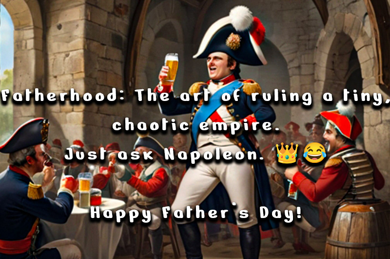 Napoleuro_Coin's tweet photo. Fatherhood: The art of ruling a tiny, chaotic empire. Just ask Napoleon. 👑😂 Happy Father’s Day! #Napoleuro #NPLE #Father #Fatherhood #FathersDay #europeunited https://t.co/T97BSW9edW