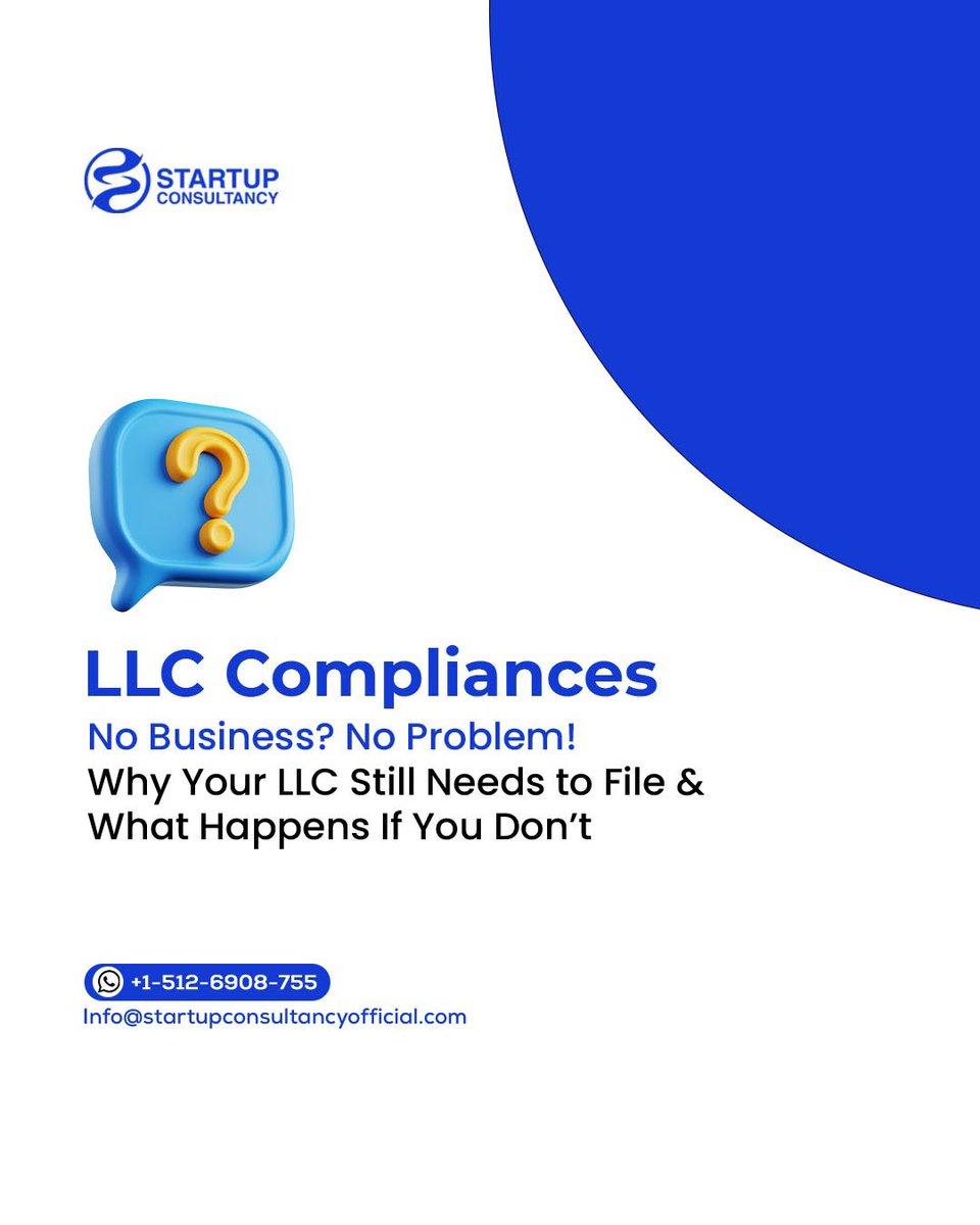 sc_officialhq's tweet image. Inactive LLC? Filing is still required!
Stay compliant, avoid penalties, and keep your legal protection intact.

Learn more about why it matters here below 👇👇
startupconsultancyofficial.com/why-llc-compli…

#LLCCompliance #TaxHelp #BusinessSupport