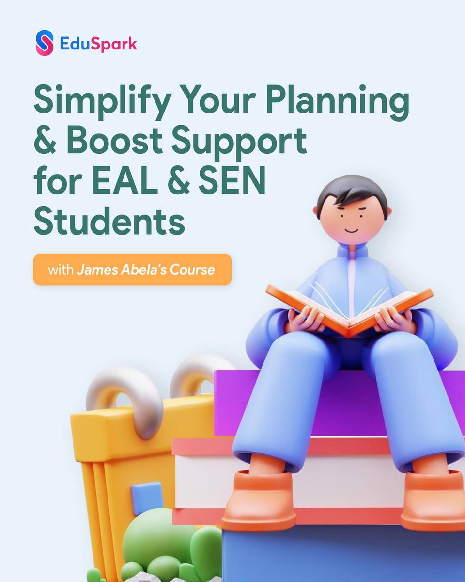 EduSpark (@edusparkworld) on Twitter photo Save Time & Support Students Better! Learn how one tool can save you 30 hours/year while improving support for EAL & SEN students.
Perfect for English teachers & support educators. Start making a difference today! eduspark.world/courses/readin…
<a href="/eslweb/">James Abela</a> Save Time & Support Students Better! Learn how one tool can save you 30 hours/year while improving support for EAL & SEN students.
Perfect for English teachers & support educators. Start making a difference today! eduspark.world/courses/readin…
<a href="/eslweb/">James Abela</a>