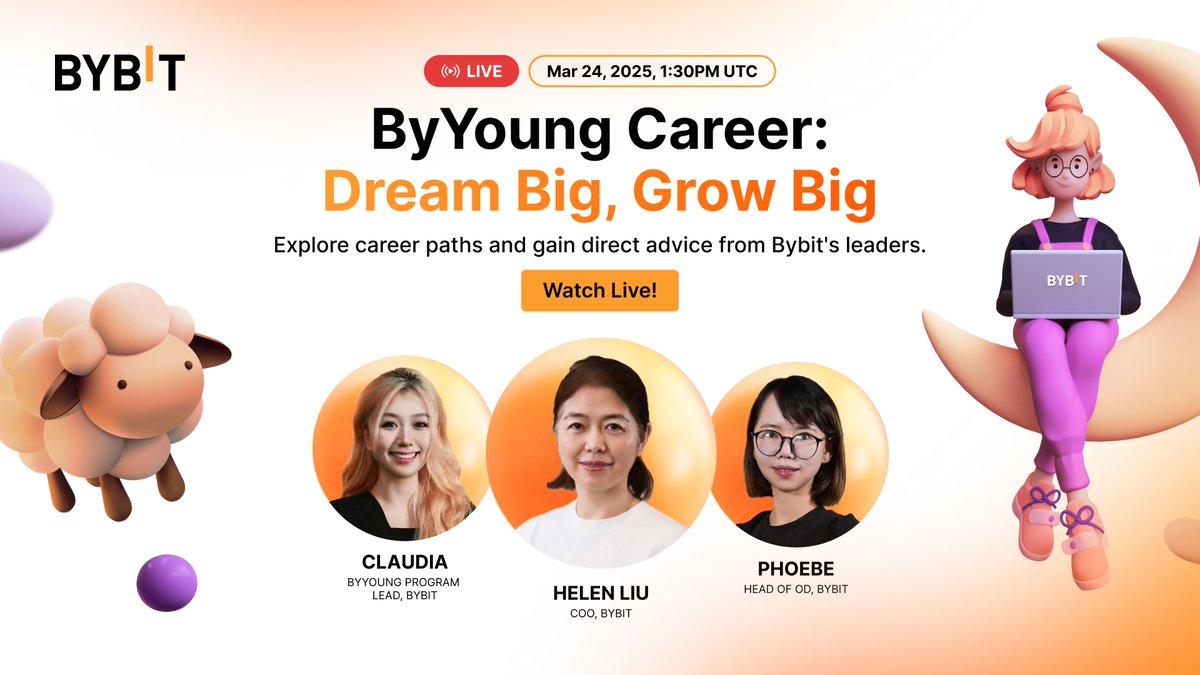 🚀 Join Bybit for the ByYoung Career Day! 🚀

📅 March 24 | 1:30 PM UTC
🎙️ Meet Bybit’s COO Helen Liu, <a href="/0x_claudia/">Claudia</a>  and <a href="/JunboPeng/">Phoebe</a> 
💡 Explore career opportunities in blockchain &amp; Web3

🧵 THREAD 👇
