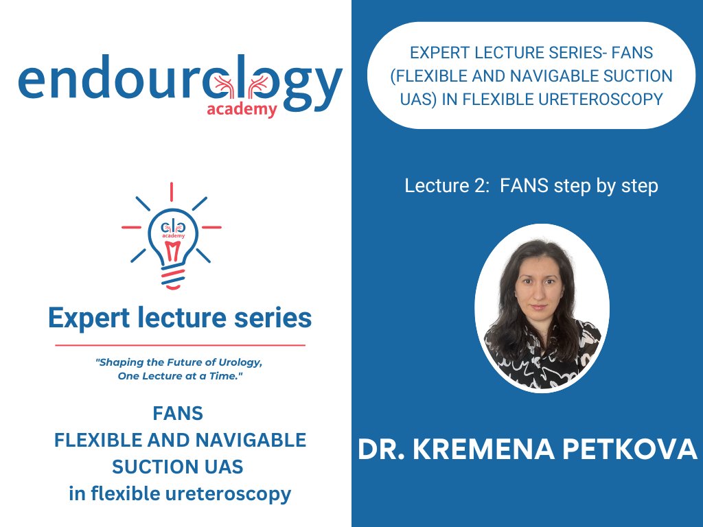 Endourology Academy (@endouroacademy) on Twitter photo The second lecture of the Endourology Academy Expert Series is here!
Dr. <a href="/PetkovaKremena/">Kremena Petkova</a> presents:
"How to Perform FANS: Step by Step"
Learn about indications, patient preparation, technique, stone disintegration, and key precautions.
Watch now:endourologyacademy.com/course-details… The second lecture of the Endourology Academy Expert Series is here!
Dr. <a href="/PetkovaKremena/">Kremena Petkova</a> presents:
"How to Perform FANS: Step by Step"
Learn about indications, patient preparation, technique, stone disintegration, and key precautions.
Watch now:endourologyacademy.com/course-details…