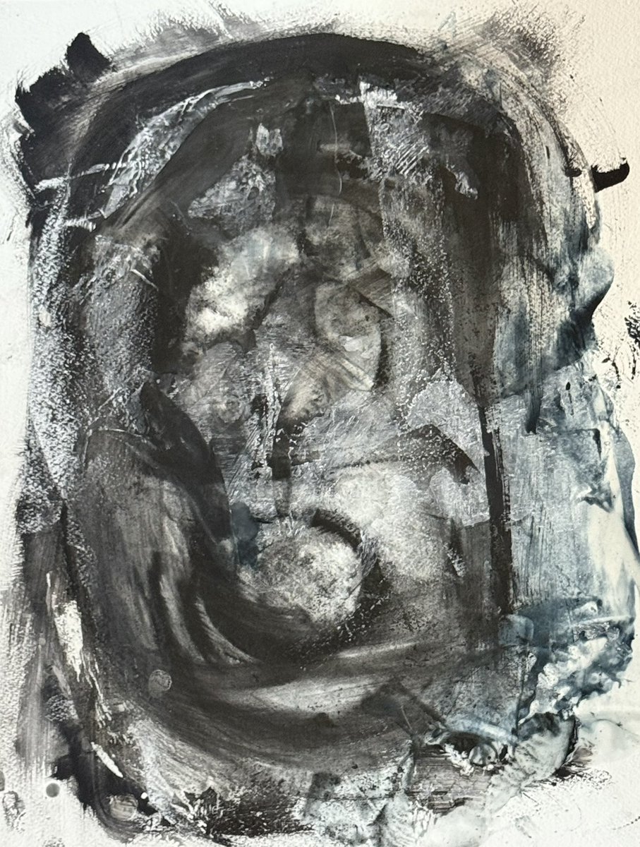 “Sleeping Giant.” Encaustic, pastel, ink and gouache on paper.