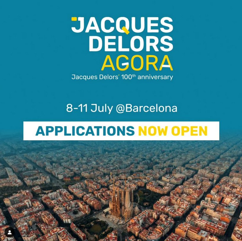 🌍 #JacquesDelorsAgora: Applications Now Open! 🚀
In Barcelona from July 8-11, leadership event organized by <a href="/scuolapolitiche/">Scuola di Politiche</a>, @academie_notreeurope and @aeleadership. 
💰 Only €150 (incl.accommodation &amp; meals) 🔗 Apply now via the link in our bio
#FutureLeaders #AELeadership