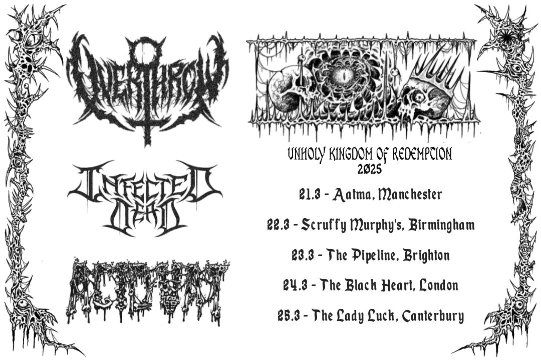 The Unholy Kingdom Of Redemption Tour begins this Friday in Manchester.

🎟️linktr.ee/InfectedDead 

#deathmetal #techdeath #technicaldeathmetal