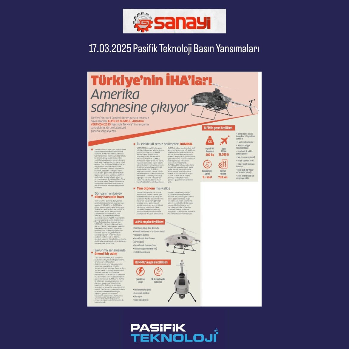 19.03.2025 Pasifik Teknoloji Basın Yansımaları 
#pasifikteknoloji #teknolojiyitasarlar #savunmasanayii #bilisimteknolojileri #proline #titra
