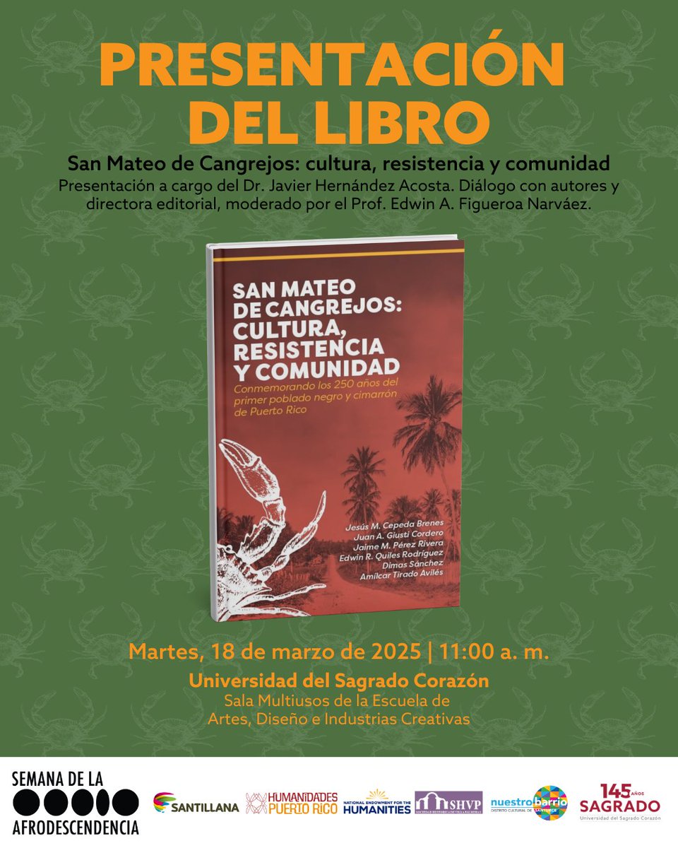 Felicidades al Dr. Amílcar Tirado, bibliotecario del ACSC, <a href="/IECICSUPR/">Instituto de Estudios del Caribe UPRRP</a> por su capítulo sobre Eduardo Conde en el libro "San Mateo de Cangrejos" presentado ayer en la Universidad del Sagrado Corazón, esfuerzo posible por Sociedad Histórica de Villa Palmeras y FPH.