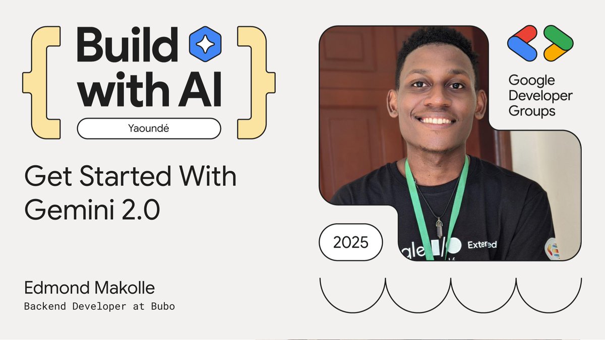 #Gemini 2.0 : à vous de jouer ! 
Atelier pratique avec <a href="/EdmondMakolle/">Edmond Makolle 💻👨🏽‍💻</a>, notre Co-Lead, sur la prise en main de #GenAI. 
Découvrez les secrets de la dernière version de Gemini!
#BuildWithAI
#GDGYaounde
#GoogleDevelopers