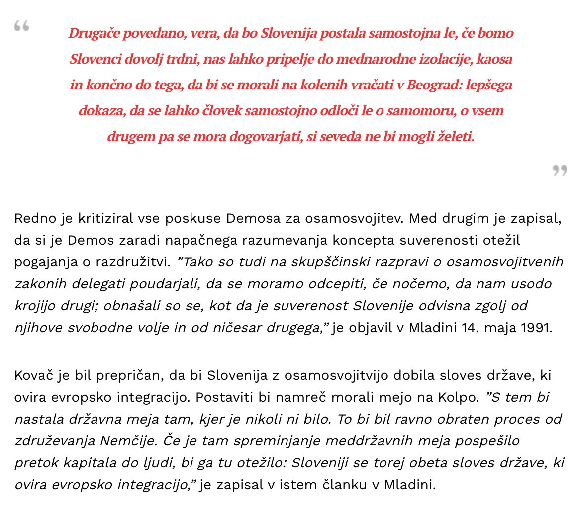 JJansaSDS's tweet photo. Miha Kovač. Tisti nekdanji urednik @SpletnaMladina, ki je leta 1991 odkrito nasprotoval slovenski osamosvojitvi. Izdajalec interesov slovenskega naroda. 
Ne verjamete? Preberite njegove zapise iz tega usodnega časa. Polno je tega. https://t.co/nkVMmcgowK