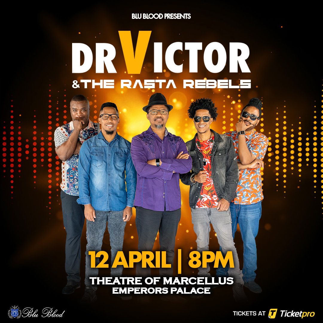 The legendary Dr Victor &amp; the Rasta Rebels are returning to the stage at Theatre of Marcellus, Emperors Palace on 12 April 2025 for an electrifying performance that promises to be nothing short of spectacular. 

Book on Ticketpro: 
bit.ly/43yvVii

#drvictorlive