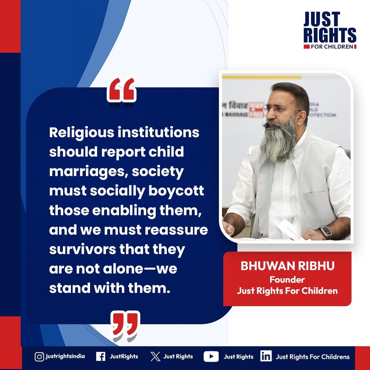 Child rape under the pretext of marriage is unacceptable. No faith allows this. Faith leaders must take a stand against the marriage of children. Religious institutions should report #childmarriages, society must socially boycott those enabling them, and we must reassure