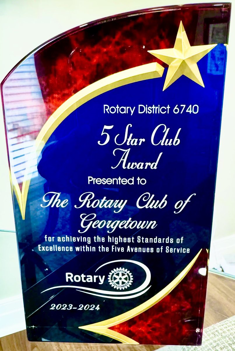 KyRotary's tweet image. The Rotary Club of Georgetown received the prestigious 5 Star Club Award for the 2023-2024 year at the Rotary District 6740 Conference. This award recognizes the most progressive, active clubs of the district and demonstrates that the club has met the highest standards in Rotary