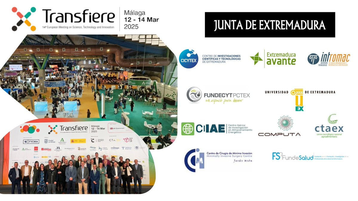 CICYTEX's tweet image. 🙋Del 12-14 marzo, el Sistema Extremeño de Ciencia, Tecnología e Innovación (#SECTI) de @Junta_Ex  estuvo en @ForoTransfiere en Málaga,el mayor evento europeo sobre I+D+i y transferencia de conocimiento💡
💯Mostrando lo mucho q Extremadura tiene q aportar
youtu.be/BvSFSt4BGXo
