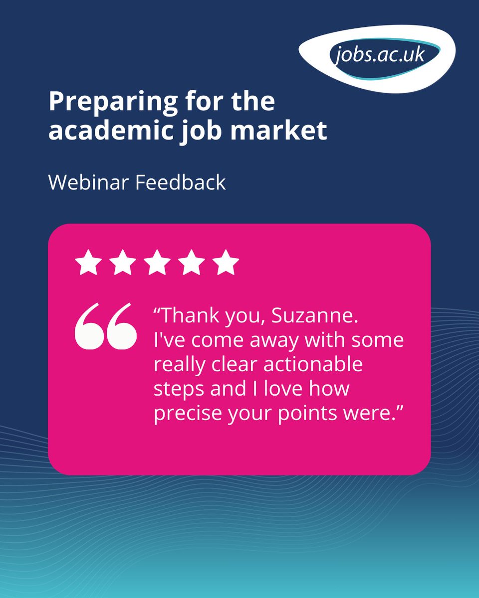jobsacuk's tweet image. We are always grateful to hear your #feedback after a webinar! 

Our latest webinar explored building your career as a woman with Dr Suzanne Ross and the session was #informative, helpful, and inspiring. ✨

To watch or read the full summary, visit:  career-advice.jobs.ac.uk/resources/webi…