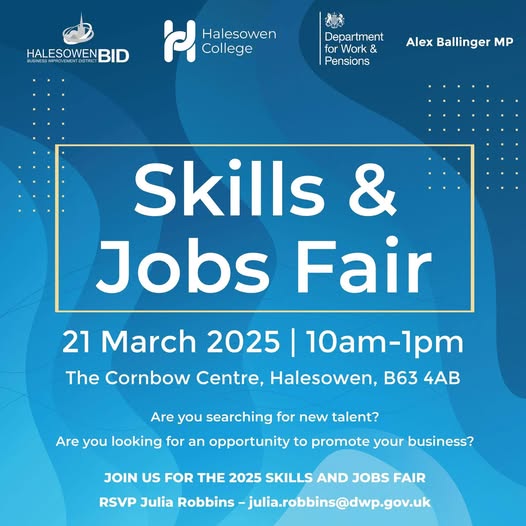 📷 Looking for your next career opportunity? 📷
Come along to the Halesowen Jobs Fair this Friday
Bring your CV, and take the first step toward your future.
#HalesowenJobsFair #JobOpportunities #CareerFair #HalesowenJobs #JobSearch #RecruitmentEvent