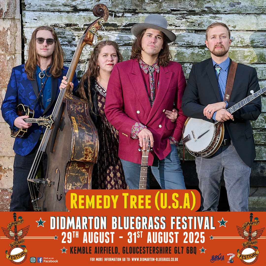 We are excited to announce that the wonderful Remedy Tree (U.S.A), Florida's hard driving modern bluegrass band will be coming to Didmarton 2025! Read all about them on our website and buy your Early Bird tickets while you can. 
 didmarton-bluegrass.co.uk/remedy-tree-u-…