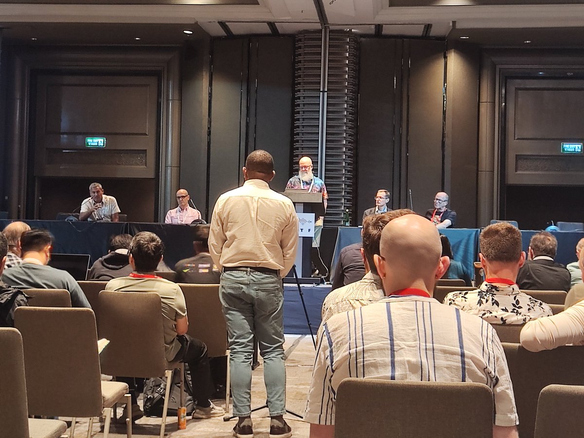 Here is when an African participant asks the #IETF when it will ever meet in Africa and gets back a lot of vague words and reasons why meeting instead in Madrid and San Francisco is quite ok.