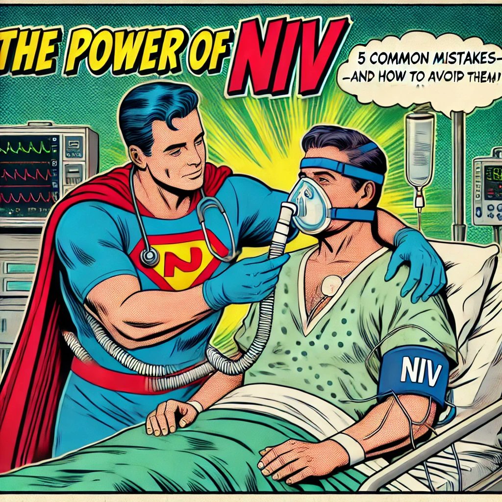 (1/x) Non-invasive ventilation (BIPAP/CPAP) is one of the few interventions that consistently demonstrates improvement in patient important outcomes... but only if done correctly. 

A 🧵on avoiding the 6 biggest NIV mistakes